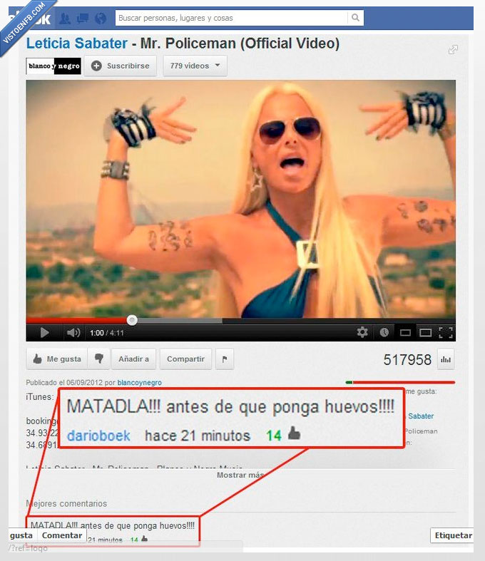 ridícula,nadie la quiere,videoclip,Matadla antes de que ponga huevos,Leticia Sabater