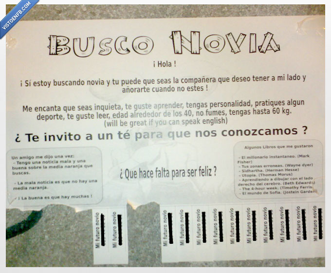 busco,novia,cartel,deporte,anda que no pide,conocer,calle
