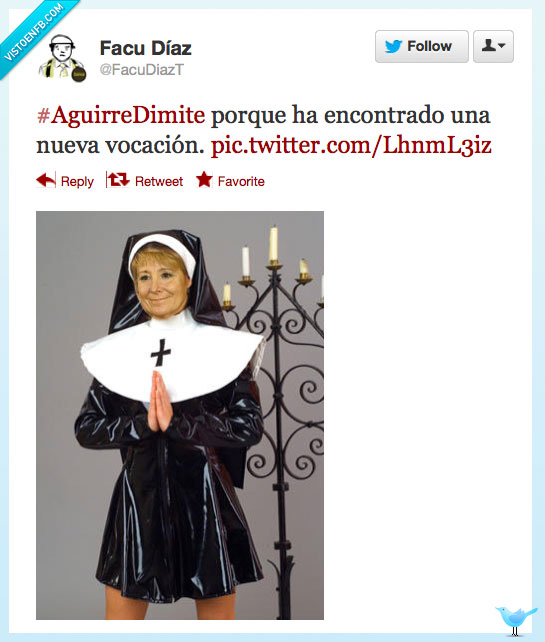 esperanza aguirre,espe,vocacion,monja,disfraz,dimision