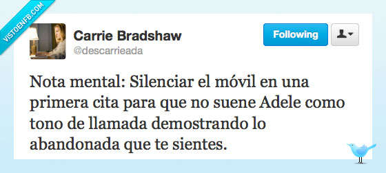 triste,sola,abandonada,adele,llamada,tono,movil,nota,mental,silencio,silenciar
