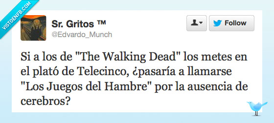 the walking dead,los juegos del hambre,zombie,plato,salvame,cerebro