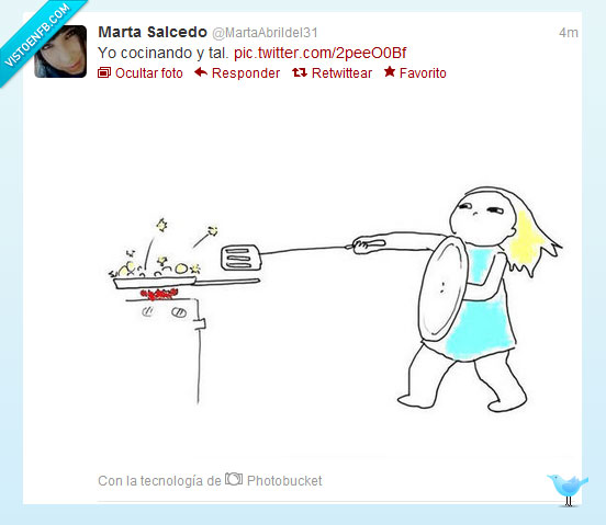 escudo,dibujo,espumadera,aceite,salta,sarten,cocina,mujer,foto