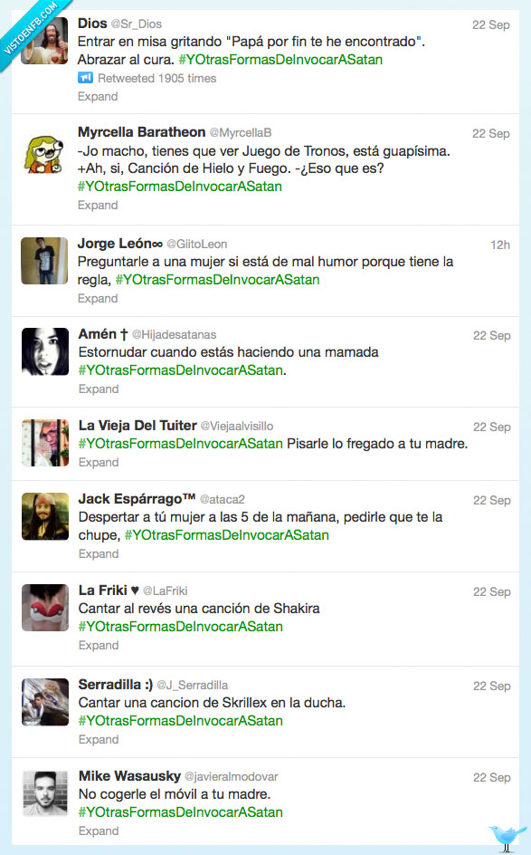 madre,skrillex,satan,invocar,llamada,shakira,estornudar,regla