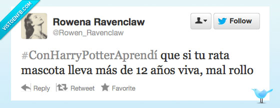 Rowena Ravenclaw,Harry Potter,rata,12,años,peter pettigrew