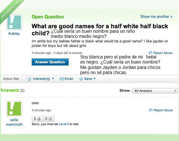 oreo,hijos,nombres,negro,blanco