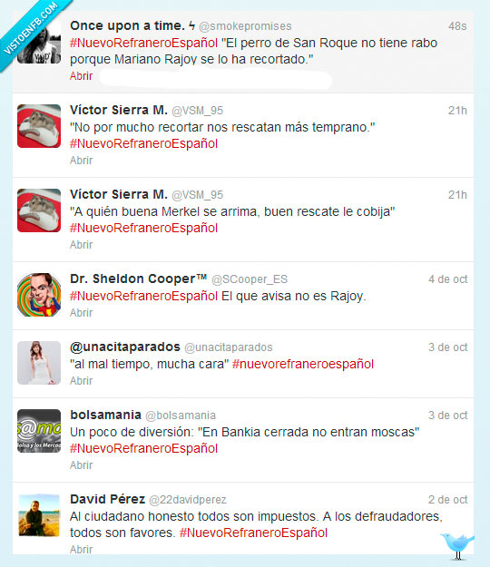 refranes,rajoy,nanananazis!,twitter,recortes