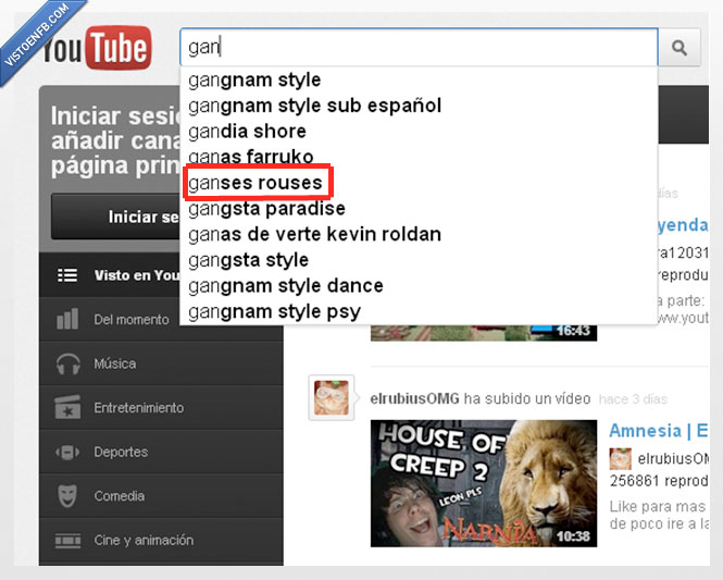 ganses rouses,guns and roses,genius,ortografía,inglés totalmente inventado