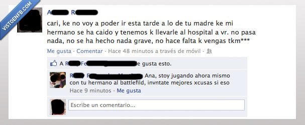 hermana,hermano,novio,battlefield,play,excusa