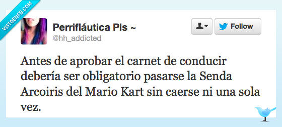 senda arcoiris,carnet de conducir,mario kart