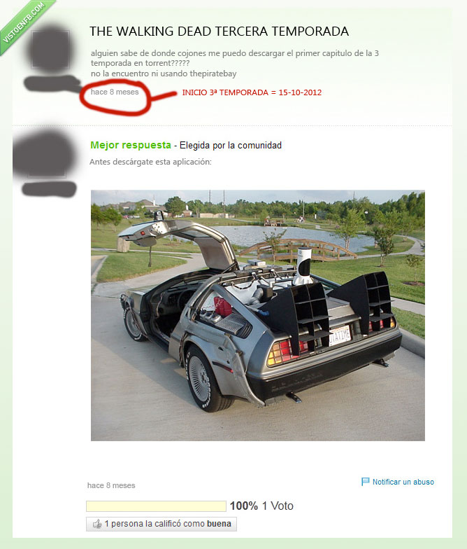 zombies,viaje,tiempo,walking,dead,flipao,delorean,regreso,futuro,doc,mcfly