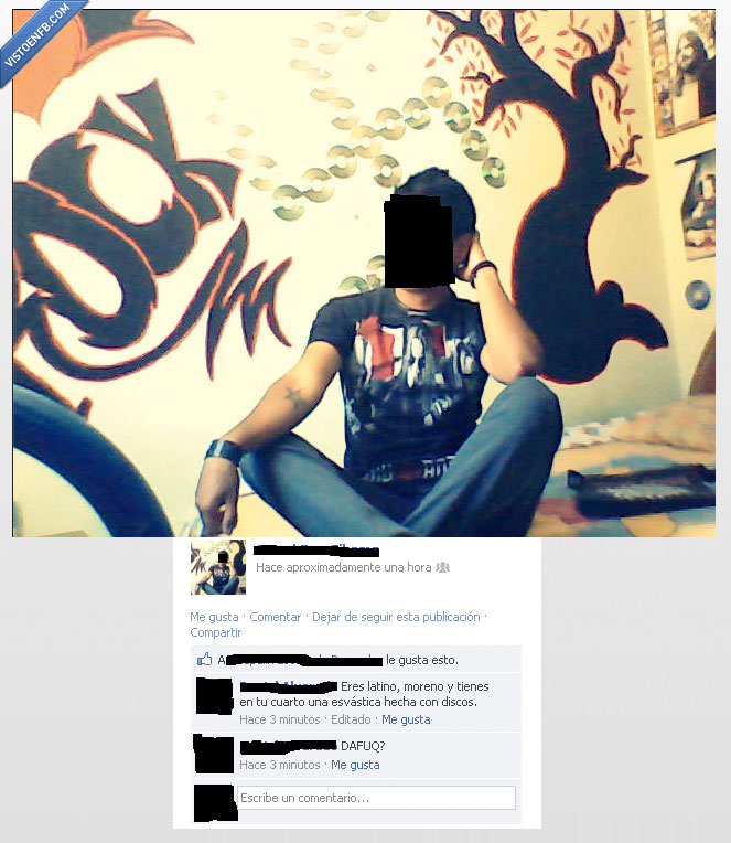 cutrear,discos,esvástica,nazi,latino,moreno,pared