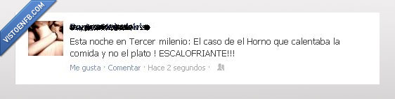 Tercer milenio,miedo,horno,comida,terror