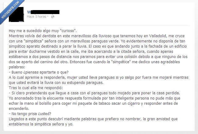 troll,lluvia,paraguas,señora,mojar,fuma,cigarro,prisa