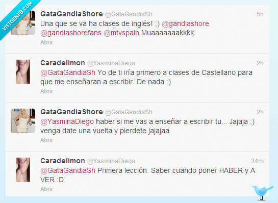 gandia shore,aprender,castellano,ingles,gata,leccion,haber,a ver