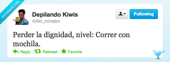 Aki_minabo,twitter,dignidad,mochila,correr