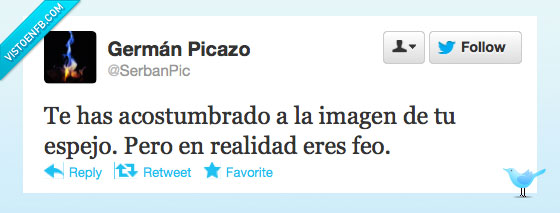 reflejo,imagen,acostumbra,realidad,fea,espejo,feo