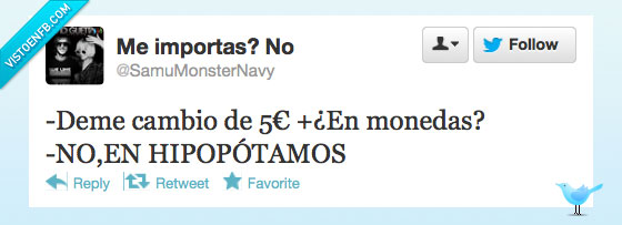 cinco,hipopótamos,5,euros,cambio