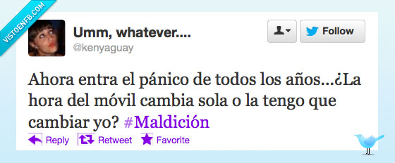 Cambio de hora,móvil,twitter,incertidumbre