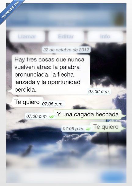 Nunca,regresan,flecha,cagada,whatsapp