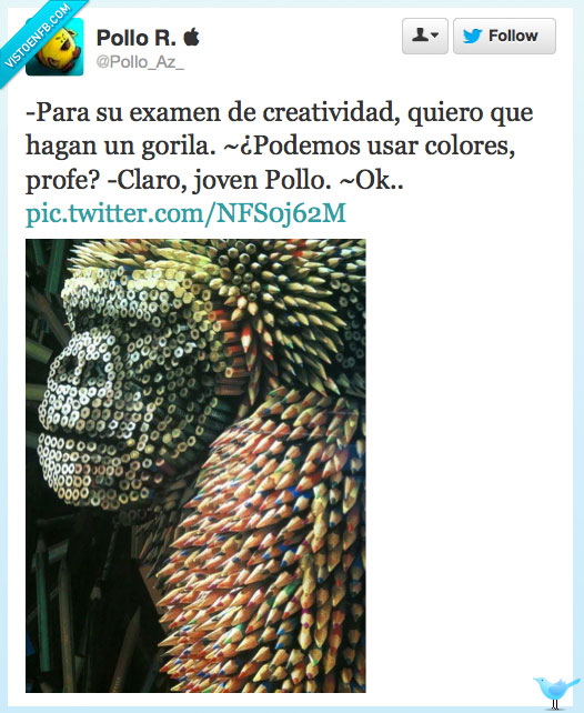 gorila,colores,creatividad,examen,puntillas,profe,diseño