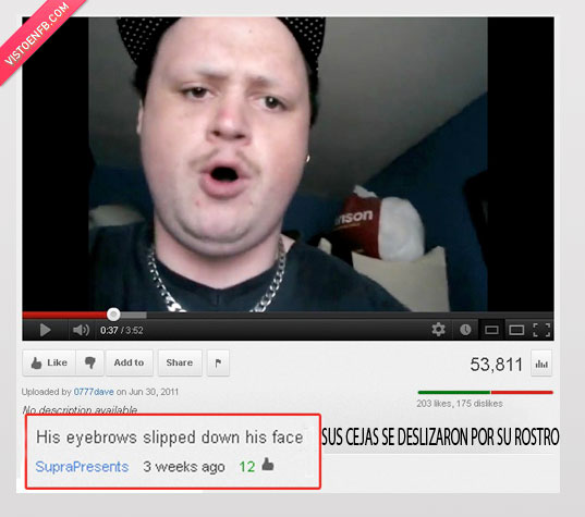 youtube,Resbaladizas,Cejas,cejar,desliza,rostro,cara,caer,bigote