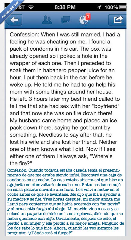 quemazón,cuernos,venganza,marido,mejor amiga,condones