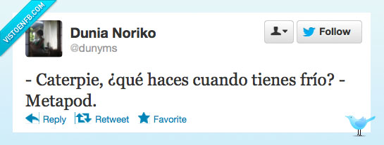 Caterpie,Pokémon,frío,twitter,metapod