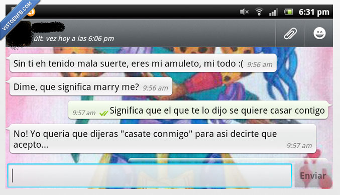 whatsapp,marry me,conversación,negar,trampa,ingles