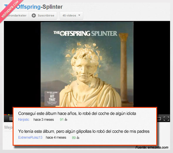 splinter,offspring,cd,coche,padres,casualidad,robar,youtube