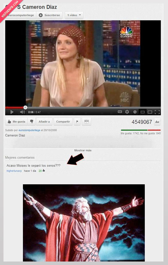 separa,Moises,antes estaba buena,cameron diaz,senos,youtube