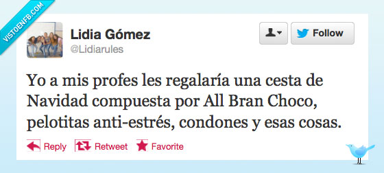 navidad,profesores,instituto,condones,all bran,estres,cesta