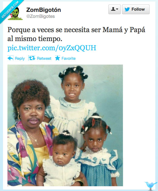 mujer,familia,padres,twitter,madre,miedo,bigote,mamá no me beses que pinchas