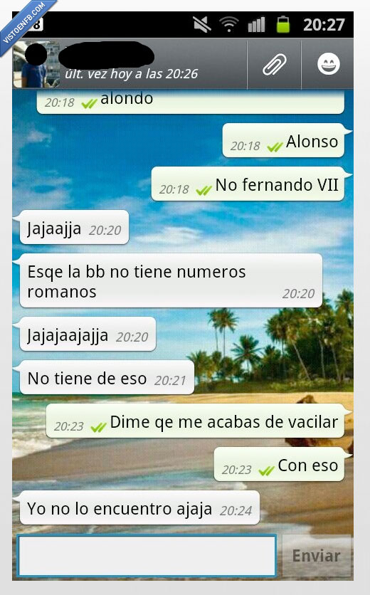 whatsapp,blackberry,tontaco,VII,numeros romanos