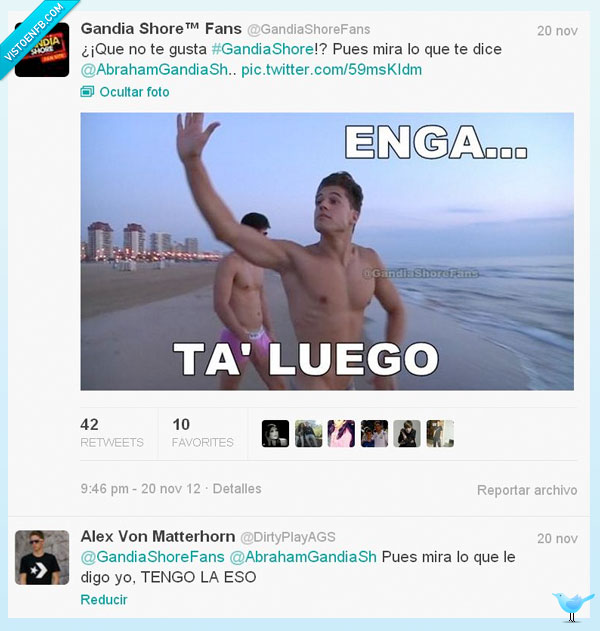 twitter,gandia shore,ESO,retrasado,tengo,abraham