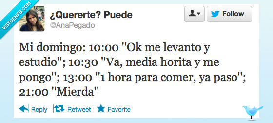 ponte a estudiar,suspender,examen,domingo,twitter,comer