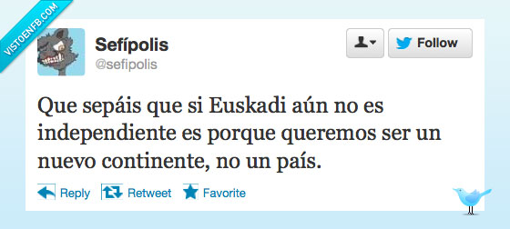 Twitter,Sefipolis,Euskadi,independiente,continente