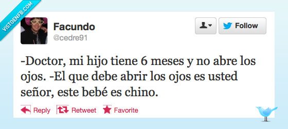 Doctor,confusión,chino,twitter,ojo,cerrado,abre,abierto
