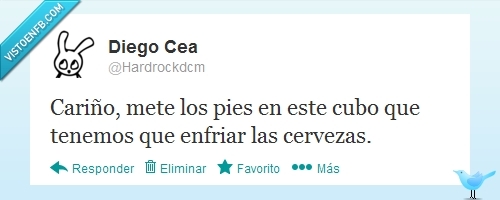 novia,cubo,cervezas,enfriar,frios,pies,humor