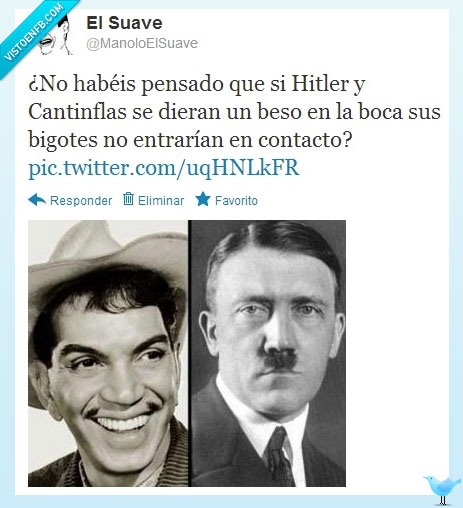beso,Cantinflas,Hitler,blanco y negro,alemán,Twitter