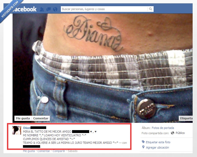 tatuaje,pagafantas,diana,nombre,cabrona,mejores amigos,friendzone,tattoo