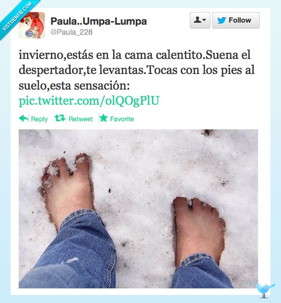 nieve,suelo,tocar,descalzo,hielo,invierno,frío,pies,mañana,calentito