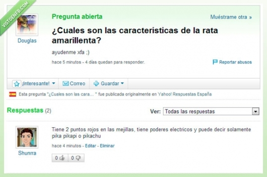 pokemon,yahoo respuestas,pikachu,rata amarillenta