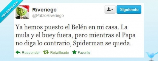 Belén,mula,buey,Papa,Spiderman