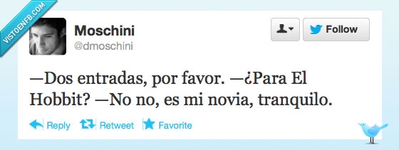 twitter,humor,cine,novia,entradas,hobbit
