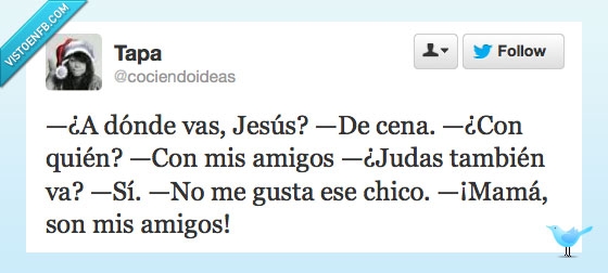 amigos,cena,twitter,cociendoideas,tapa,jesucristo,judas