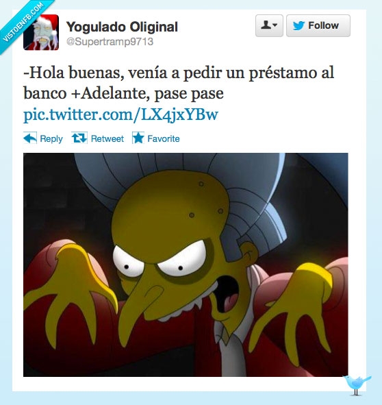 banco,prestamo,sr burns,los simpson,twitter