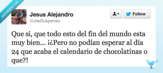 adviento,chocolatinas,21,fin del mundo,calendario,apocalipsis
