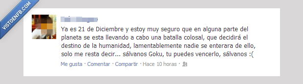 Fin del mundo,Dragon Ball,Goku,21 de diciembre