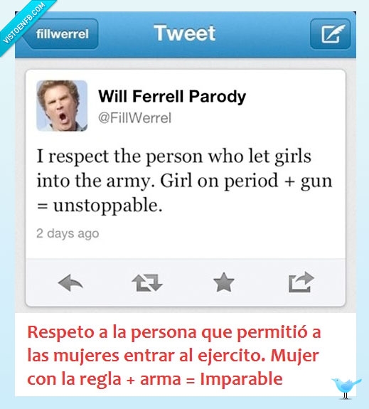 menstruación,furia,arma,regla,ffaa,machismo,ejercito,mujer