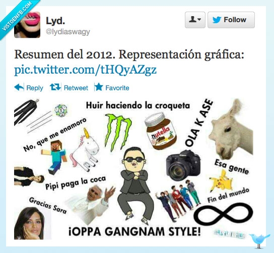 twitter,oppa gangnam style,resumen,ola k ase,2012,huir haciendo la croqueta,gracias sara